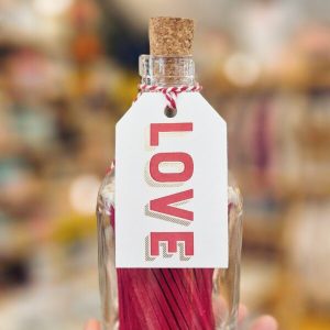 Botella ilustrada cerillas Love